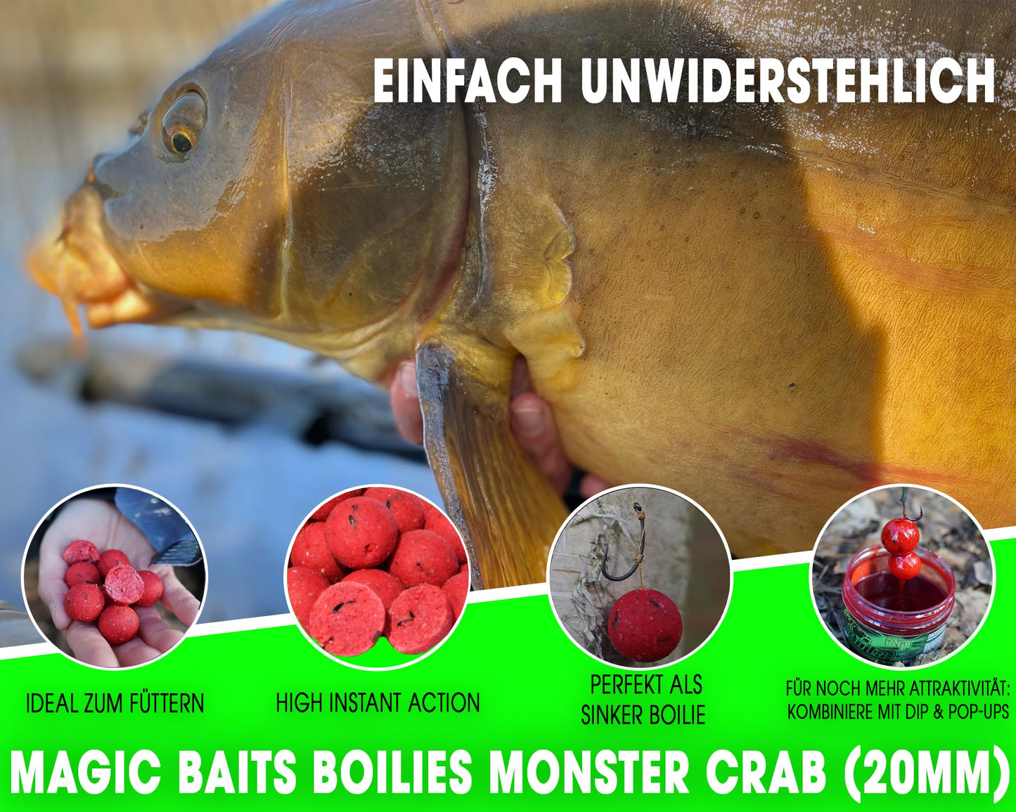 Bouilettes, 1 kg, Monster Crab, 20 mm